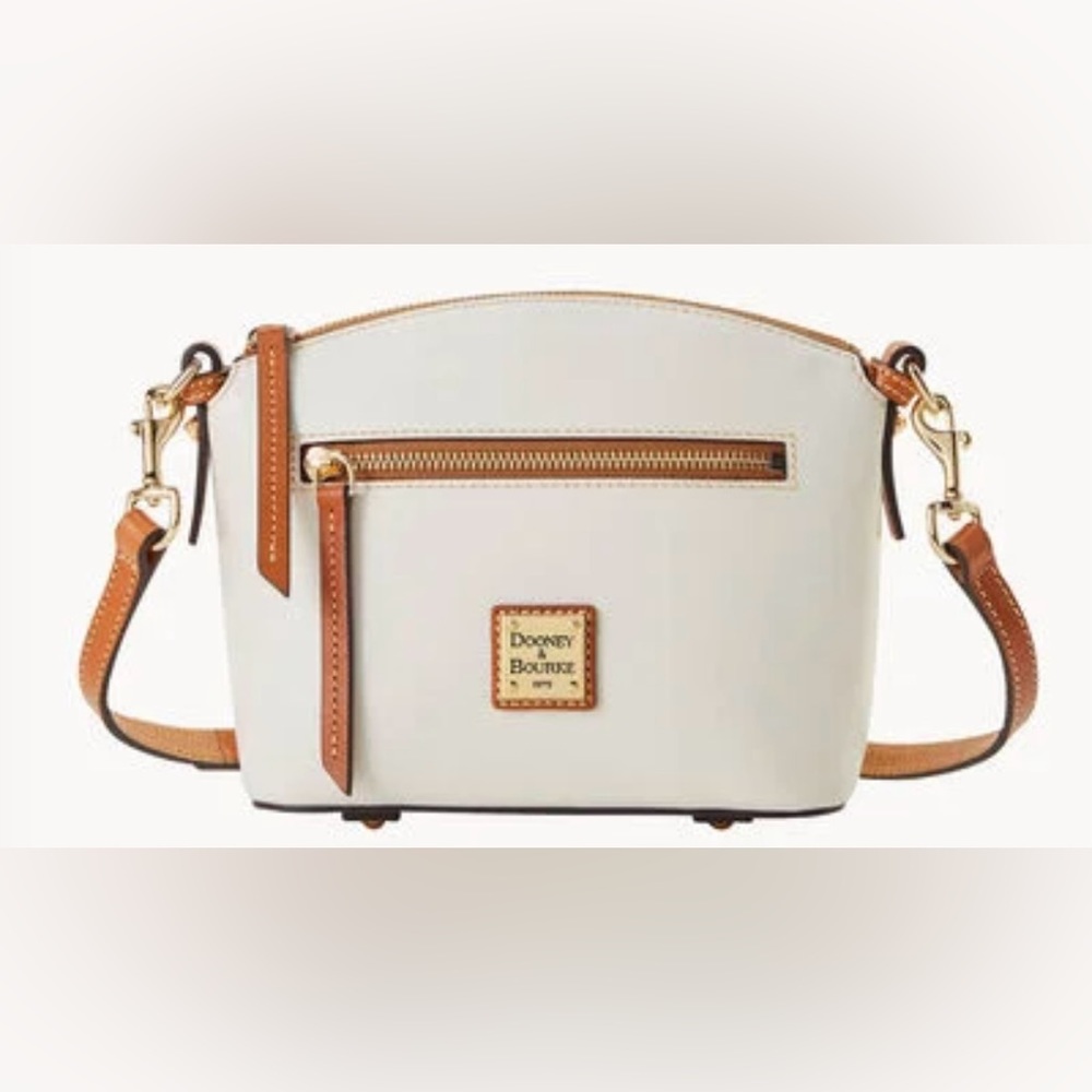 New. Never used. Dooney & Bourke Pebble Grain Suki Crossbody Shoulder Bag White